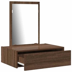 mesa de maquiagem de parede em carvalho castanho 60x40x70 cm