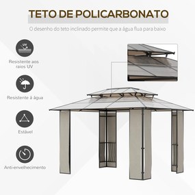 Outsunny Pérgola de Jardim 3,6x3m Pérgola de Exterior com Cobertura de