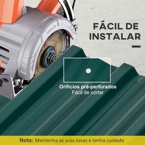 Conjunto de 12 Painéis para Teto de Aço Galvanizado Chapas Perfiladas de Teto 7m² para Abrigo de Ferramentas 129x45cm Verde