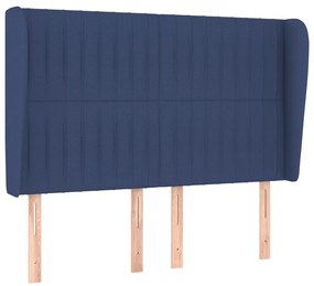 Cama com molas/colchão 140x200 cm tecido azul