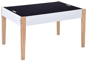 Mesa c/ quadro/arrumação desenho e cadeiras 3 pcs preto/branco