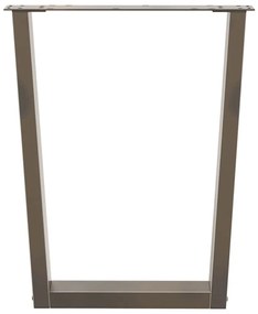 Pés para mesa de jantar em formato de V, 2 peças, aço natural, 60x(72-