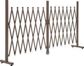 Outsunny Cerca de Jardim de Liga de Alumínio Vedação Metálica Extensível com Rodas para Decoração 405x31x103,5 cm Marrom Escuro | Aosom Portugal