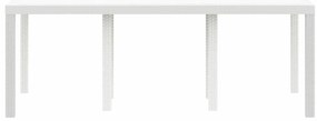 Mesa de Jardim vidaXL Branca 200x100x73 cm em Rattan Sintético