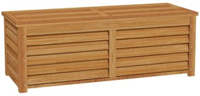 Outsunny Baú de Armazenamento Exterior Jardim 176L em Madeira com Alça 130x50x45 cm | Aosom Portugal