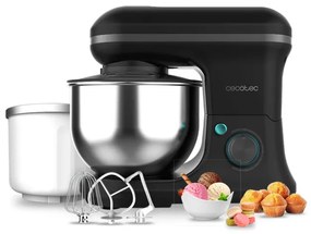 Misturador com 5 funções Cecomixer Merengue 5L 1200 Ice-Cream Black Mixer, design elegante e acessórios para misturar e amassar. Inclui função para fa