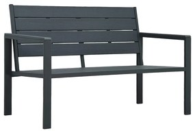 vidaXL Banco de jardim 120 cm PEAD aspeto de madeira cinzento