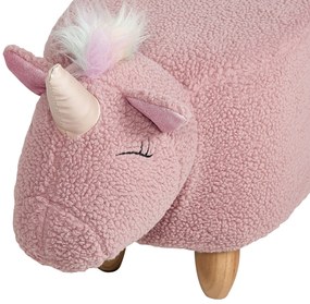 Tamborete em tecido rosa UNICORN Beliani