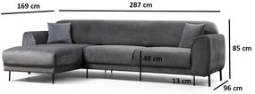 Sofá-Cama de Canto Image Corner - Antracite - 287 x 169 cm