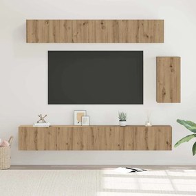Conjunto de móvel de TV com gaveta com prateleira 6 pcs carvalho artis
