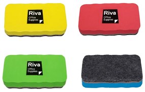 Apagador Magnético Ultra Leve para Quadros Brancos Riva Pack 4 Cores