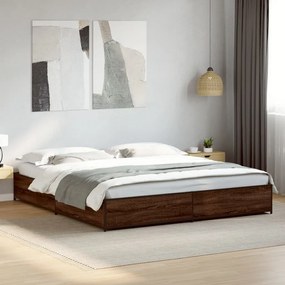 Estrutura de cama 200x200cm derivados madeira/metal