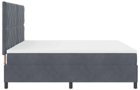 Cama Box Spring com Colchão VidaXL Cinza Escuro 200x200 cm Veludo