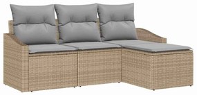 Conjunto de Sofás de Jardim 4 Peças com Cadeiras em Rattan Sintético B