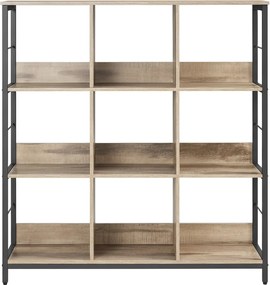 Estante para livros com 9 compartimentos 100 x 30 x 103,1 cm, castanho-preto