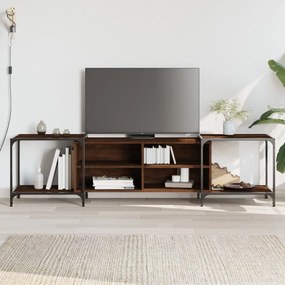 vidaXL Móvel de TV 203x37x50 cm derivados de madeira carvalho castanho