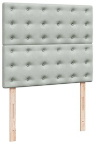 Cama boxspring c/ colchão 120x200 cm veludo cinzento-claro