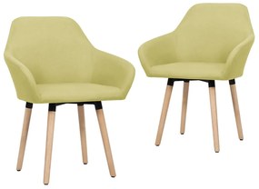 vidaXL Cadeiras de jantar 2 pcs tecido verde