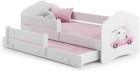Cama infantil dupla gato branca 160x80 - colchão e estrado incluído