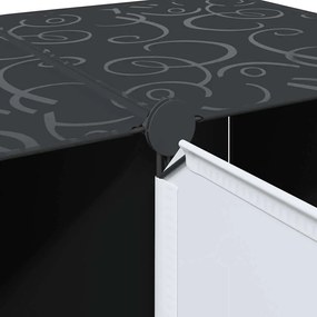 Armário plástico modular 9 gavetas 109x36,5x143 cm preto branco
