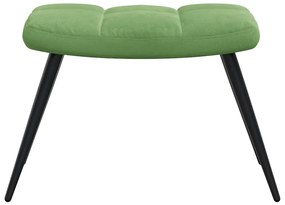 Cadeira de descanso com banco veludo verde-claro