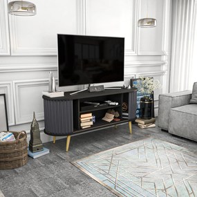 Móvel TV Stor – Preto Antracite – 140x43x64 cm