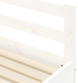 Sofá-cama com gavetão 90x200 cm madeira de pinho maciça branco