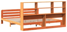 Cama sem colchão 200x200 cm pinho maciço castanho-mel