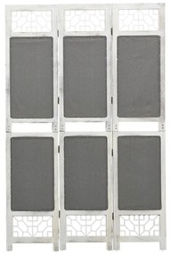 vidaXL Biombo com 3 painéis 105x165 cm tecido cinzento