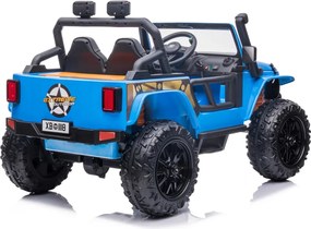 Jipe elétrico para Crianças 24V 4x4 Jeep Monster Rodas de espuma EVA, assento Couro ecológico Azul