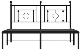 Estrutura de cama com cabeceira 135x190 cm metal preto