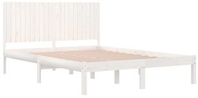 Estrutura de cama 200x200 cm pinho maciço branco