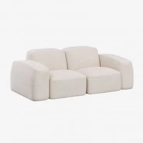 Sofá Modular Bastian De 2 Peças Chenille Grossa Branca - Sklum
