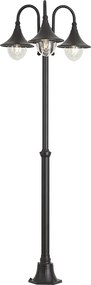 Lanterna de exterior clássica preta 200cm 3-luzes IP44 - Daphne