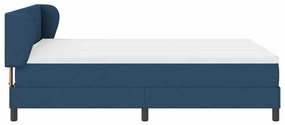 Cama Box Spring com Colchão Azul 140x190 cm em Tecido