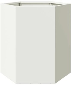 Vasos floreiras de jardim 2 pcs hexagonal 46x40x45cm aço branco