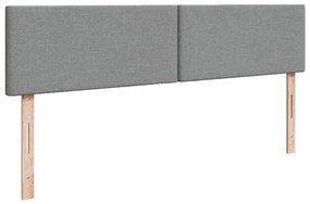 Cama otomana com colchão 160x200 cm tecido cinzento claro