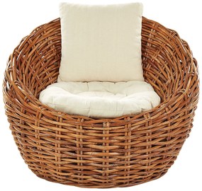 Cadeira de jardim em rattan natural LERICI Beliani