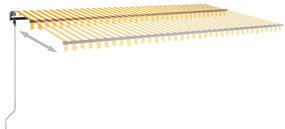 Toldo retrátil manual independente 600x350 cm amarelo e branco