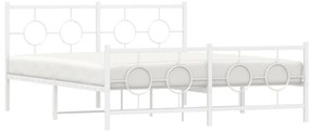 Estrutura de cama com cabeceira e pés 160x200 cm metal branco