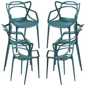 Pack 6 Cadeiras Korme - Verde-azulado