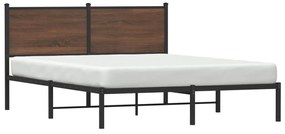 Estrutura de cama sem colchão 140x190cm metal carvalho castanho