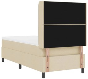Cama Box com Colchão Creme, 100x200 cm, Tecido