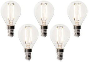 Conjunto de 5 E14 dimbare LED lamp P45 helder glas 3W 250 lm 2200K