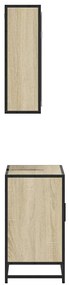 2 pcs conj. móveis casa banho derivados madeira carvalho sonoma