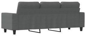 Sofá de 3 lugares 180 cm tecido cinza-escuro
