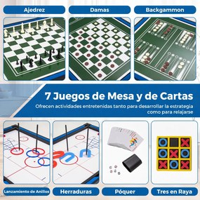 Mesa de jogos 14 em 1 com basquetebol, bilhar, matraquilhos, pingue-pongue, hóquei, xadrez e muito mais para festas e salas de jogos – Preta