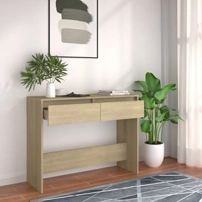 Mesa consola 100x35x76,5 cm derivados madeira carvalho sonoma