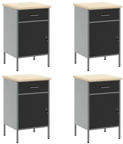 Conjunto de Armário e Painel de Ferramentas com 10 Peças vidaXL Preto