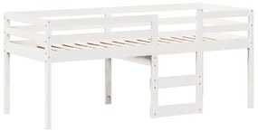 Cama alta com telhado 90x190 cm pinho maciço branco